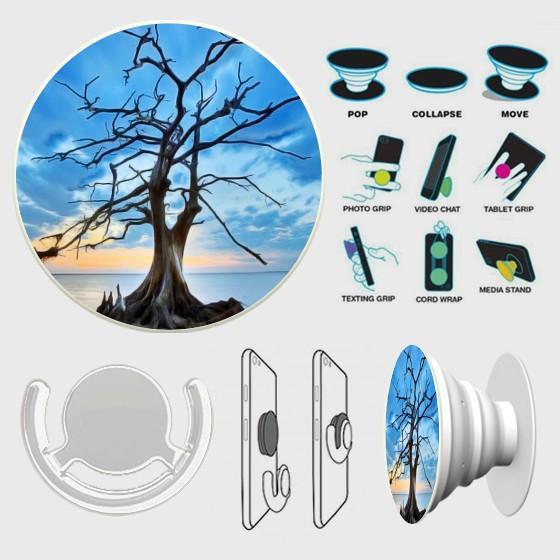 Luxury Blue Beautiful Light Moon Pop Sockets