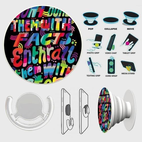 Gorgeously Illustrated Typography Pop Sockets