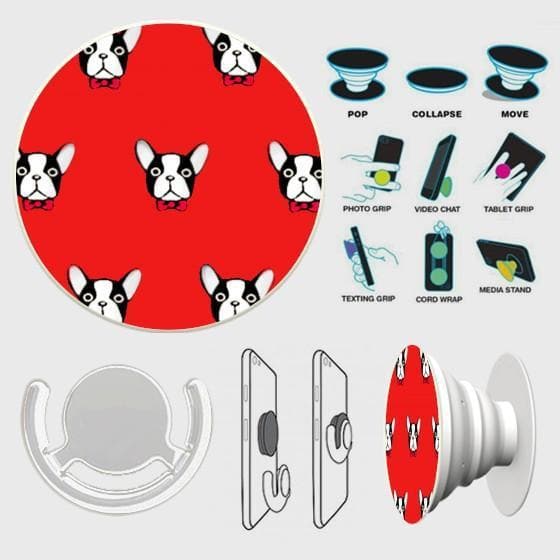 BOSTON TERRIER RED PopSocket