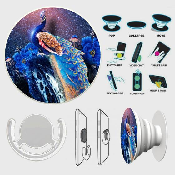 Peacock Diamond Embroidery PopSocket