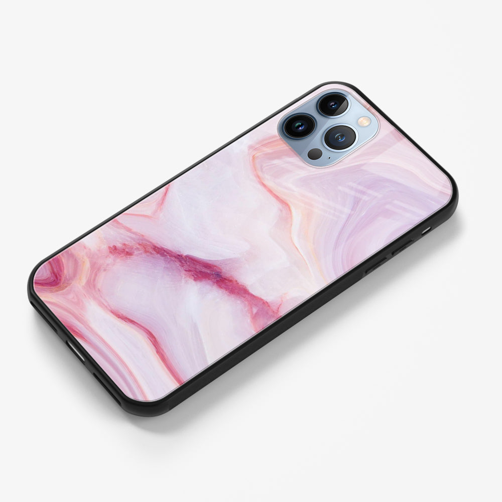 iPhone 7 Plus/ 8 Plus - Pink Marble Series - Premium Printed Glass soft Bumper shock Proof Case