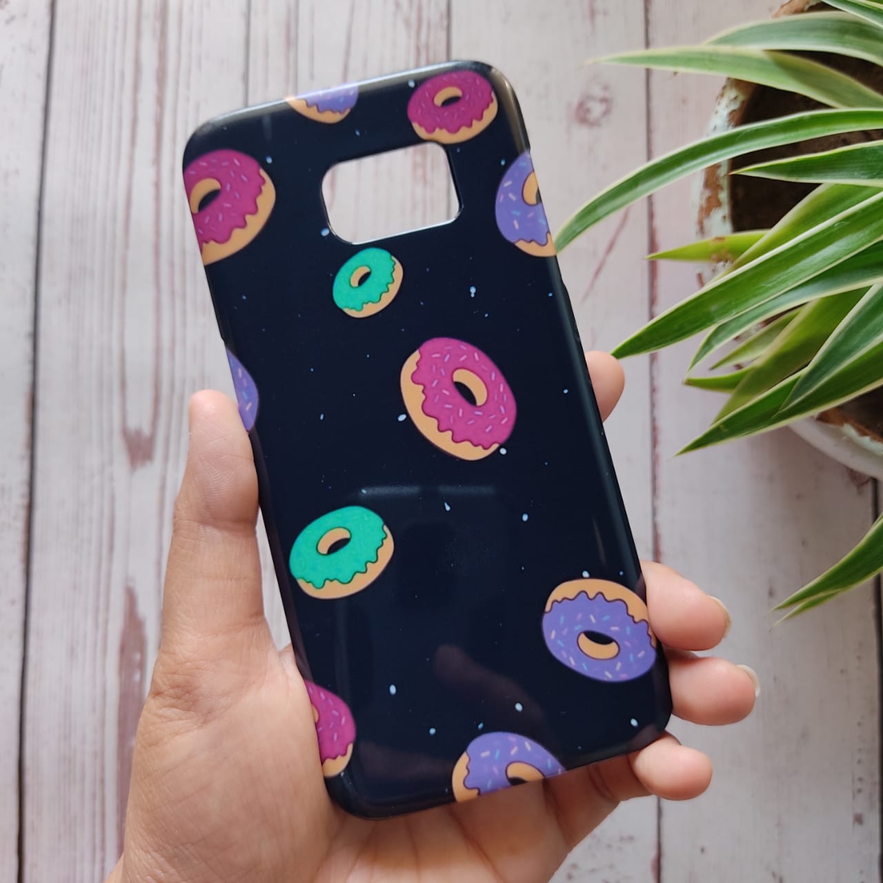 SAMSUNG GALAXY S7 Edge Colorful Donuts Case+Pop Socket C-039