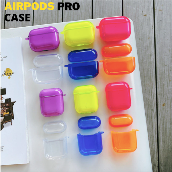Airpods Pro Neon Fluorescent Premium Case with Holding Clip