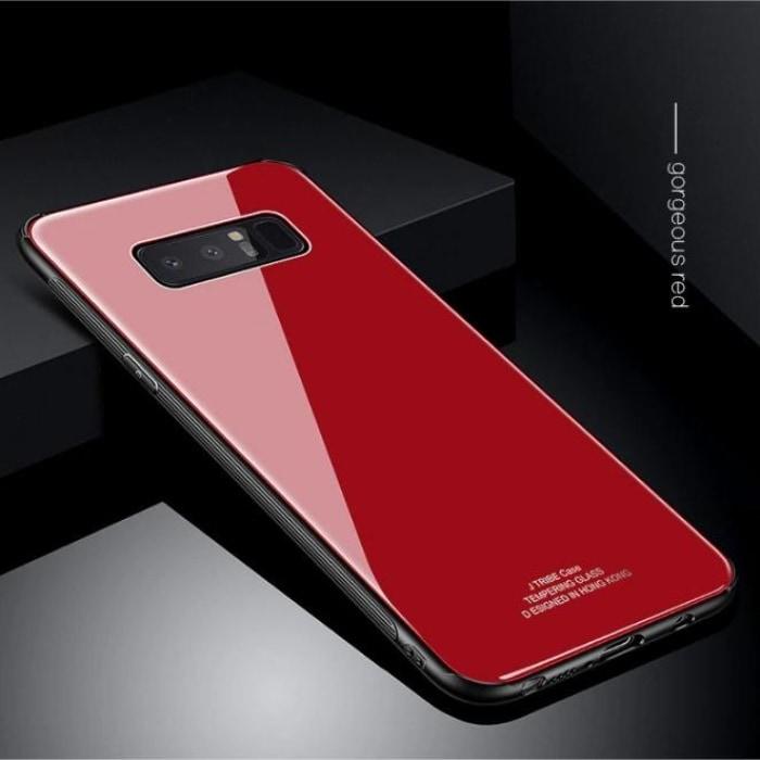 Samsung Branded 100% Tempered Glass Back Cover Galaxy Note 8 / Red