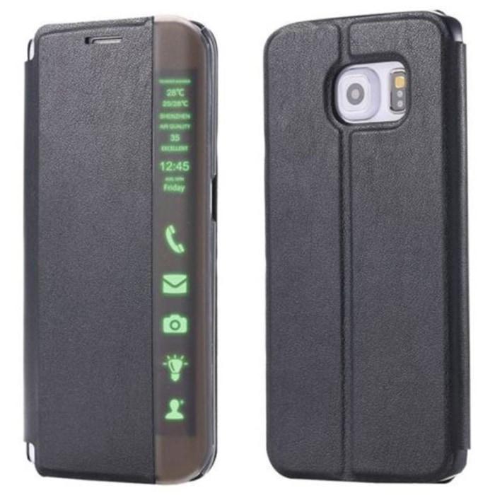 Smart Sleep Flip Black Leather Case For Samsung Galaxy S6 Edge And S7