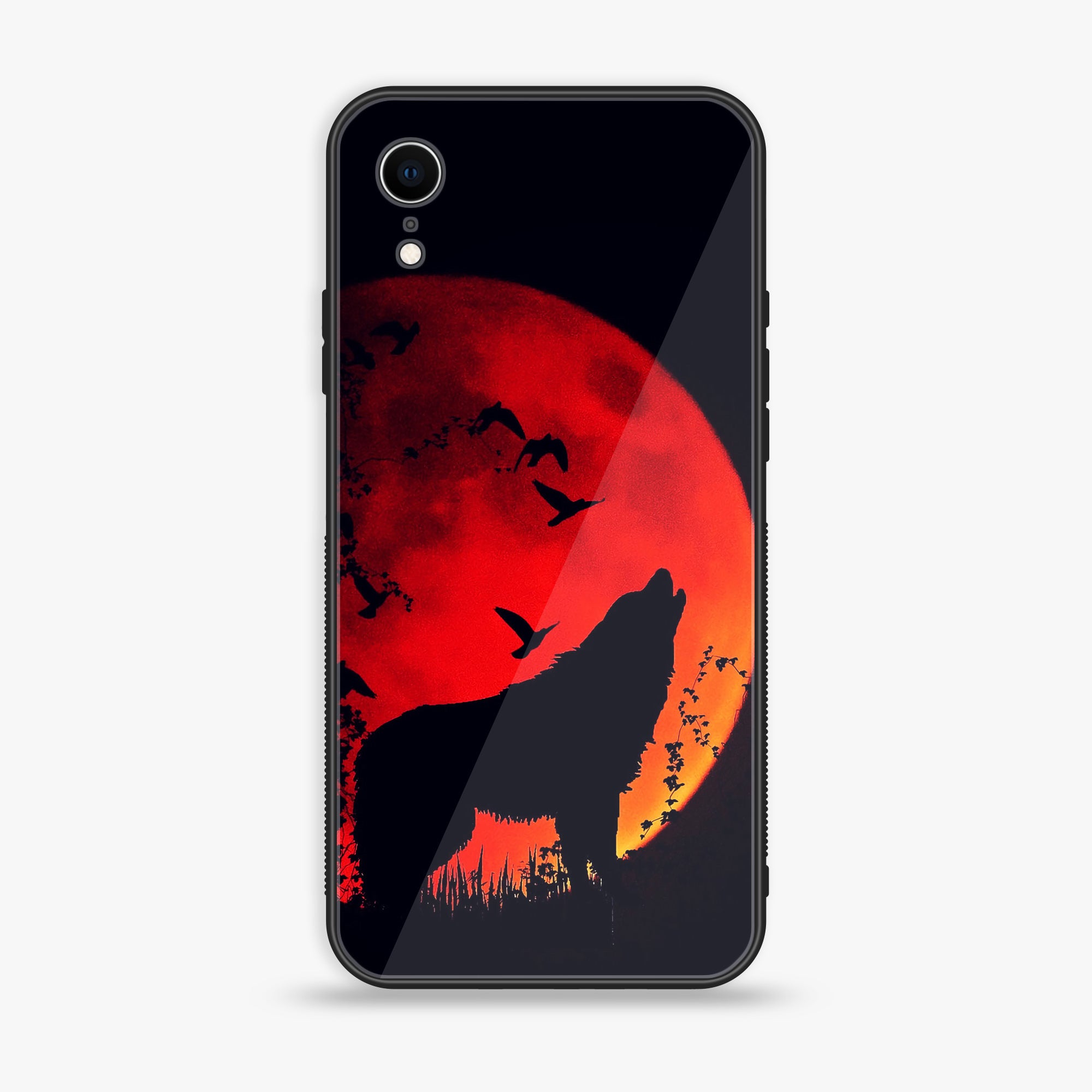 iPhone XR - Wolf Series - Premium Printed Glass soft Bumper shock Proof Case