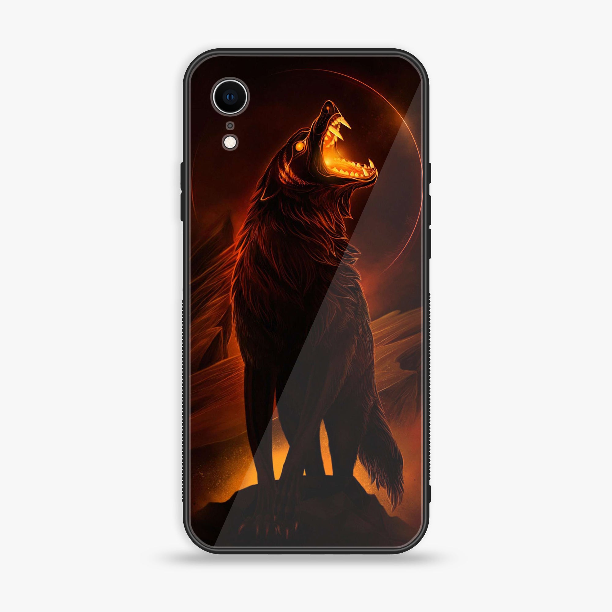 iPhone XR - Wolf Series - Premium Printed Glass soft Bumper shock Proof Case