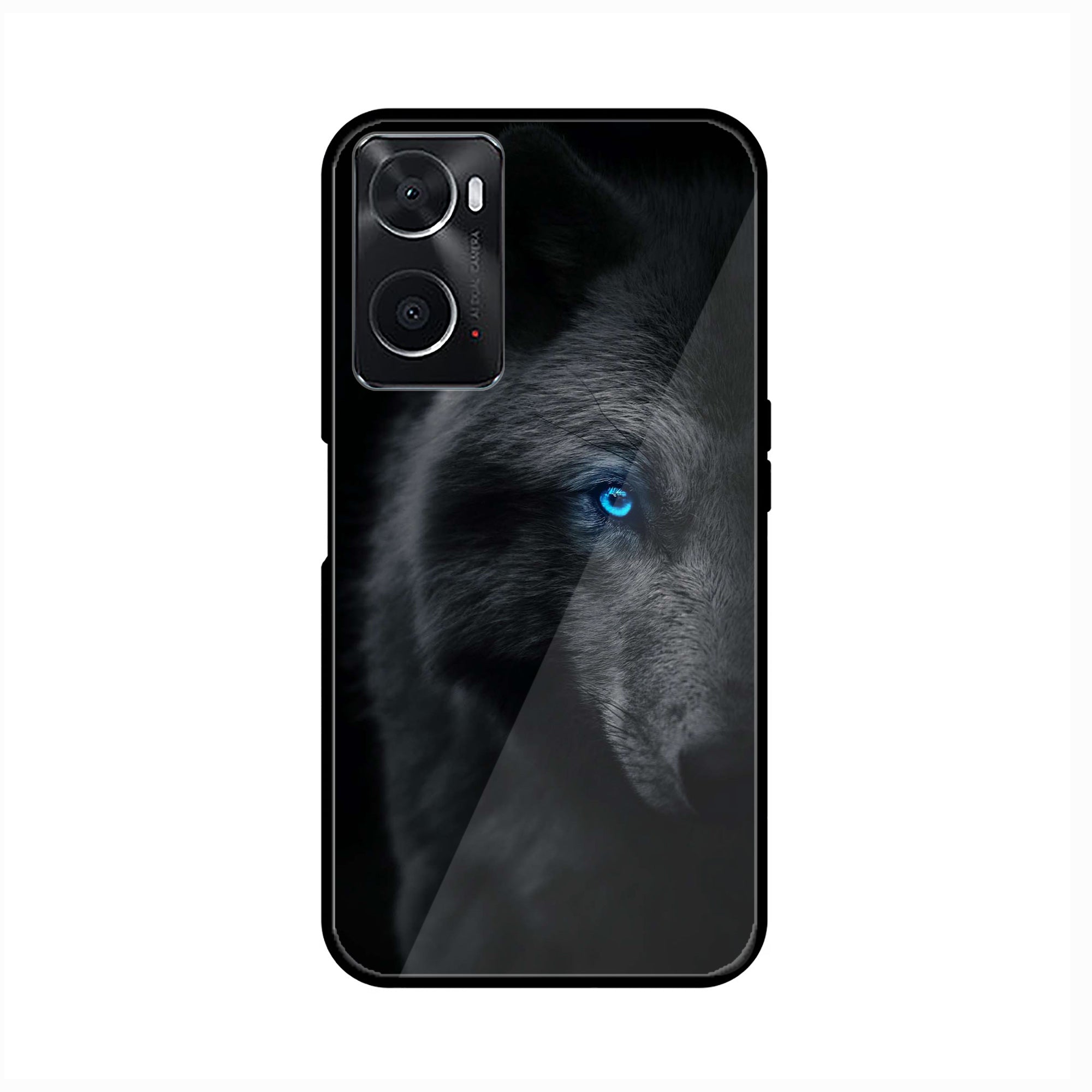 Oppo A76  Wolf Series  Premium Printed Glass soft Bumper shock Proof Case