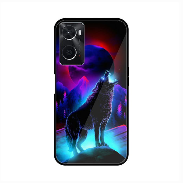 Oppo A96/ A76/ A36  Wolf Design 2 Premium Printed Glass soft Bumper shock Proof Case CS-17051