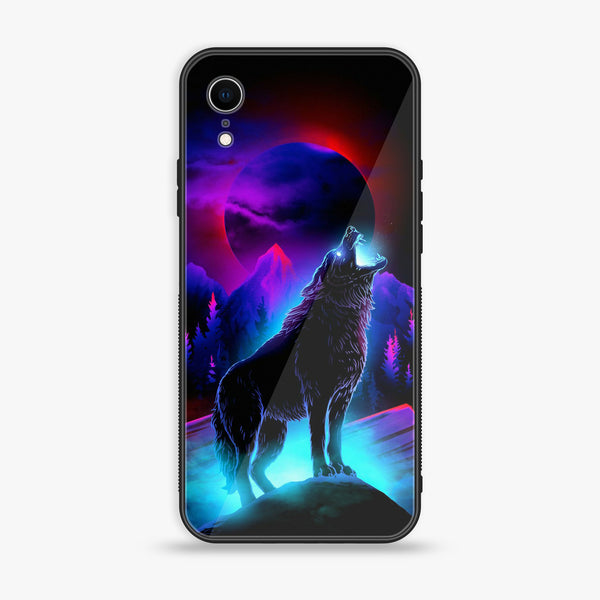 iPhone XR - Wolf Design 2 - Premium Printed Glass soft Bumper shock Proof Case CS-8967