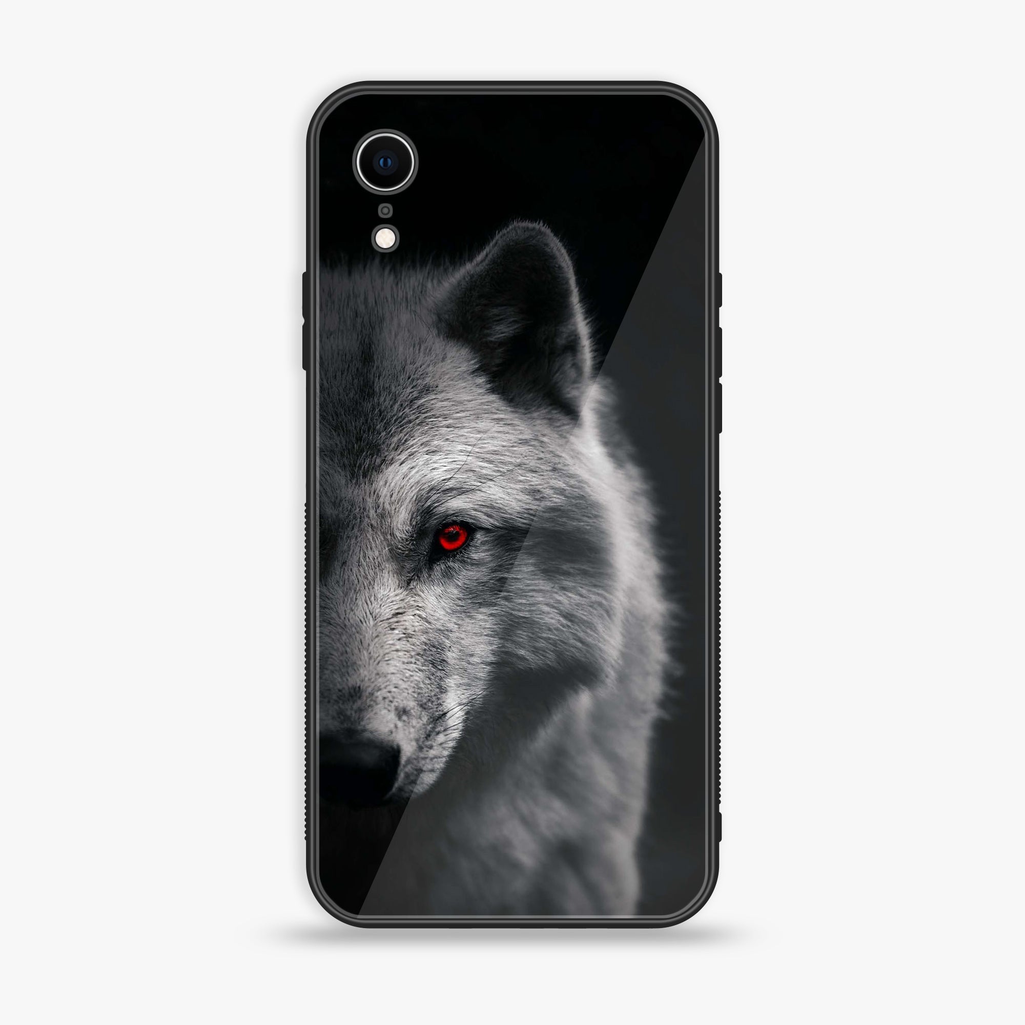 iPhone XR - Wolf Series - Premium Printed Glass soft Bumper shock Proof Case