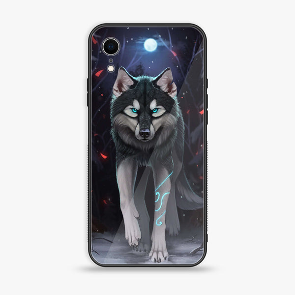 iPhone XR - Wolf Design 8 - Premium Printed Glass soft Bumper shock Proof Case CS-27900