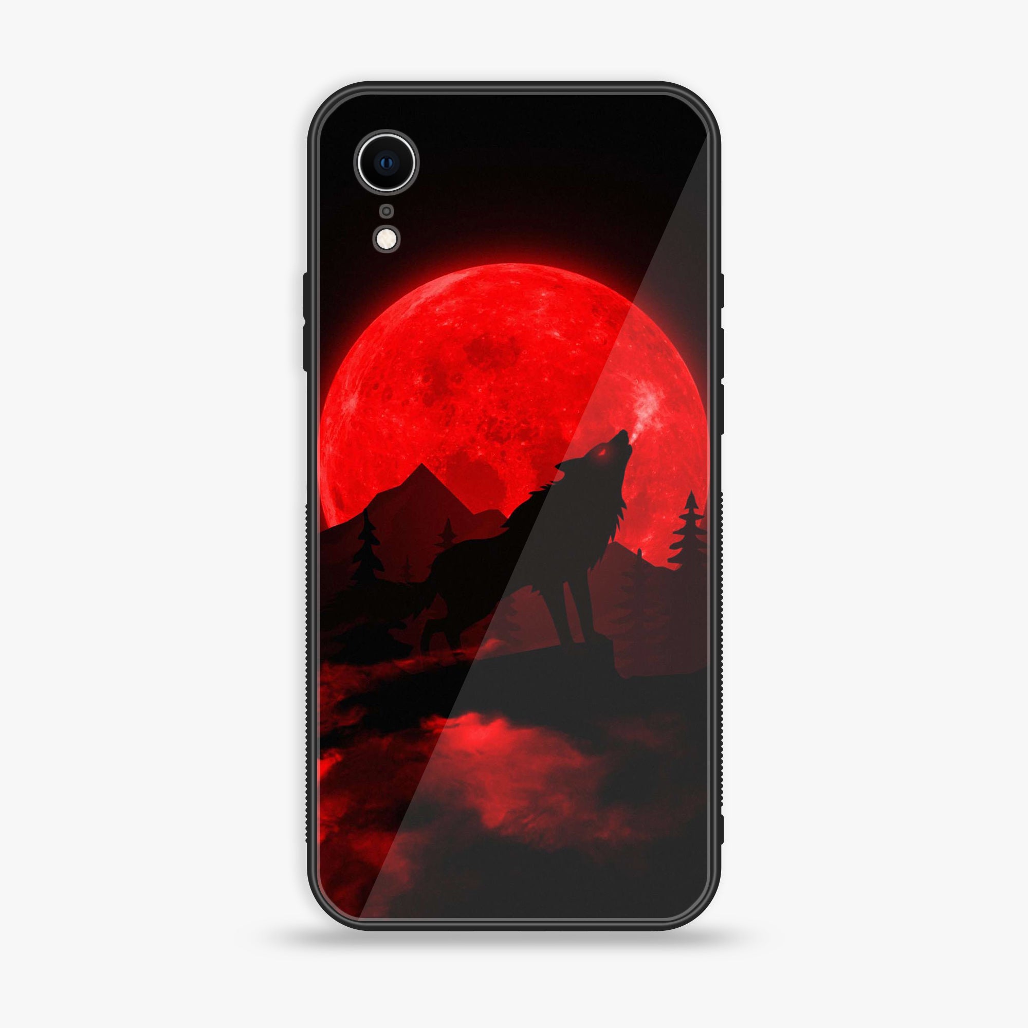 iPhone XR - Wolf Series - Premium Printed Glass soft Bumper shock Proof Case