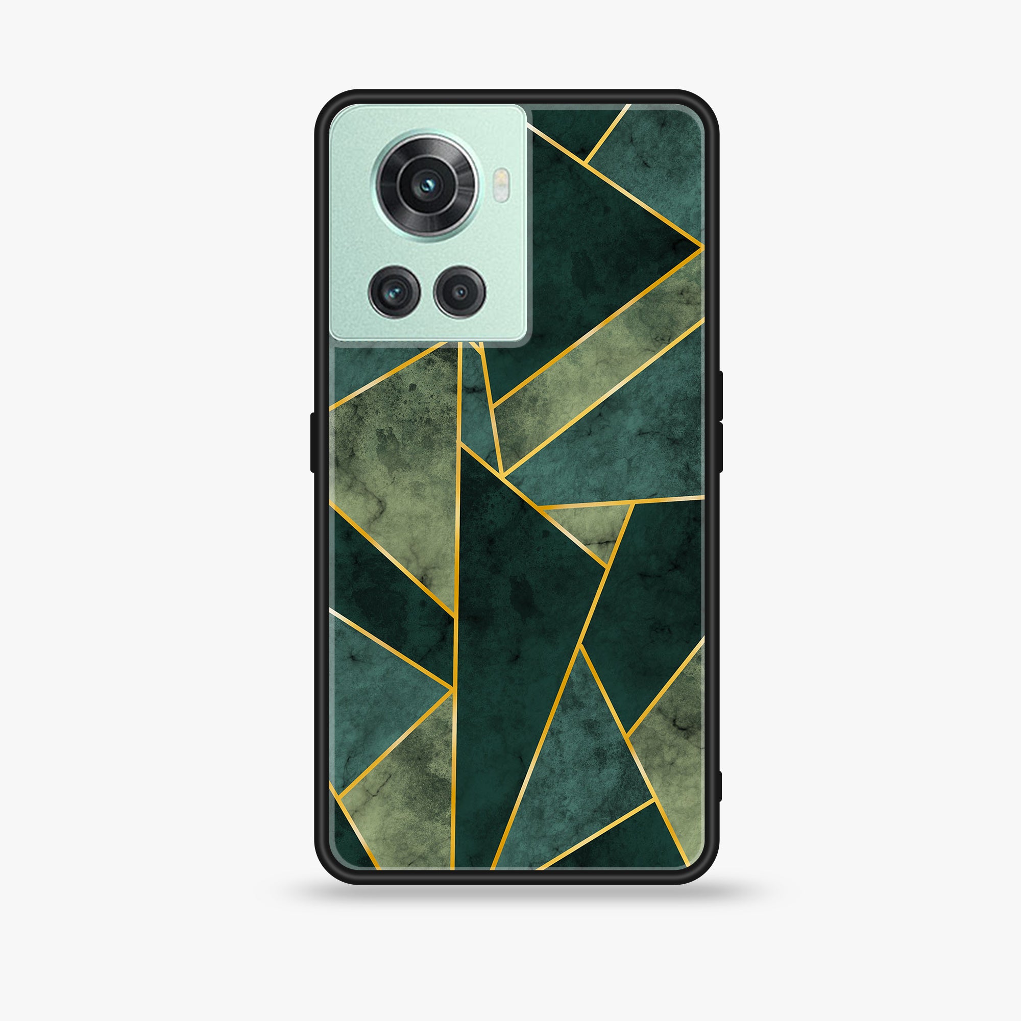 OnePlus 10R Geometric Marble Series Premium Printed Glass soft Bumper shock Proof Case