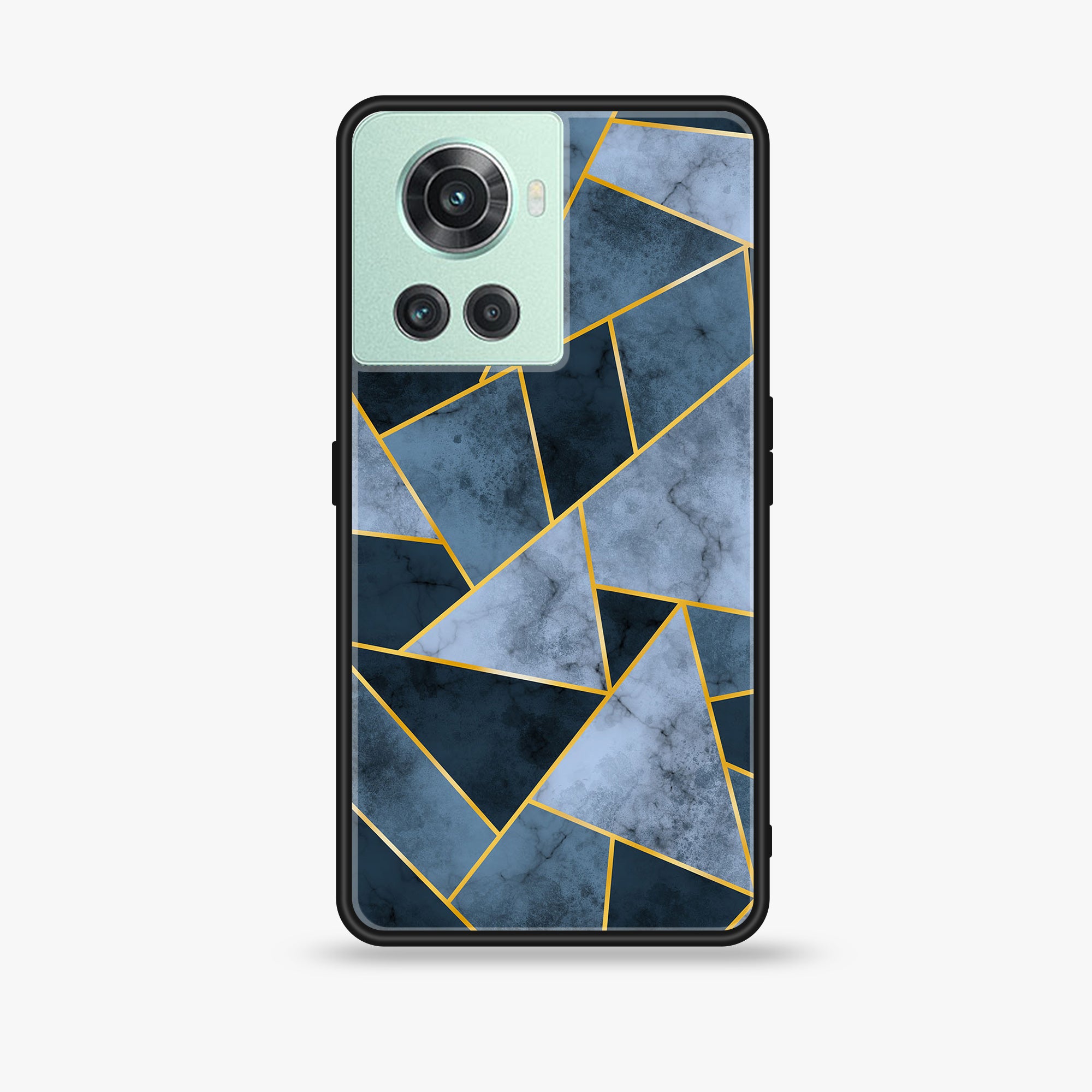 OnePlus 10R Geometric Marble Series Premium Printed Glass soft Bumper shock Proof Case
