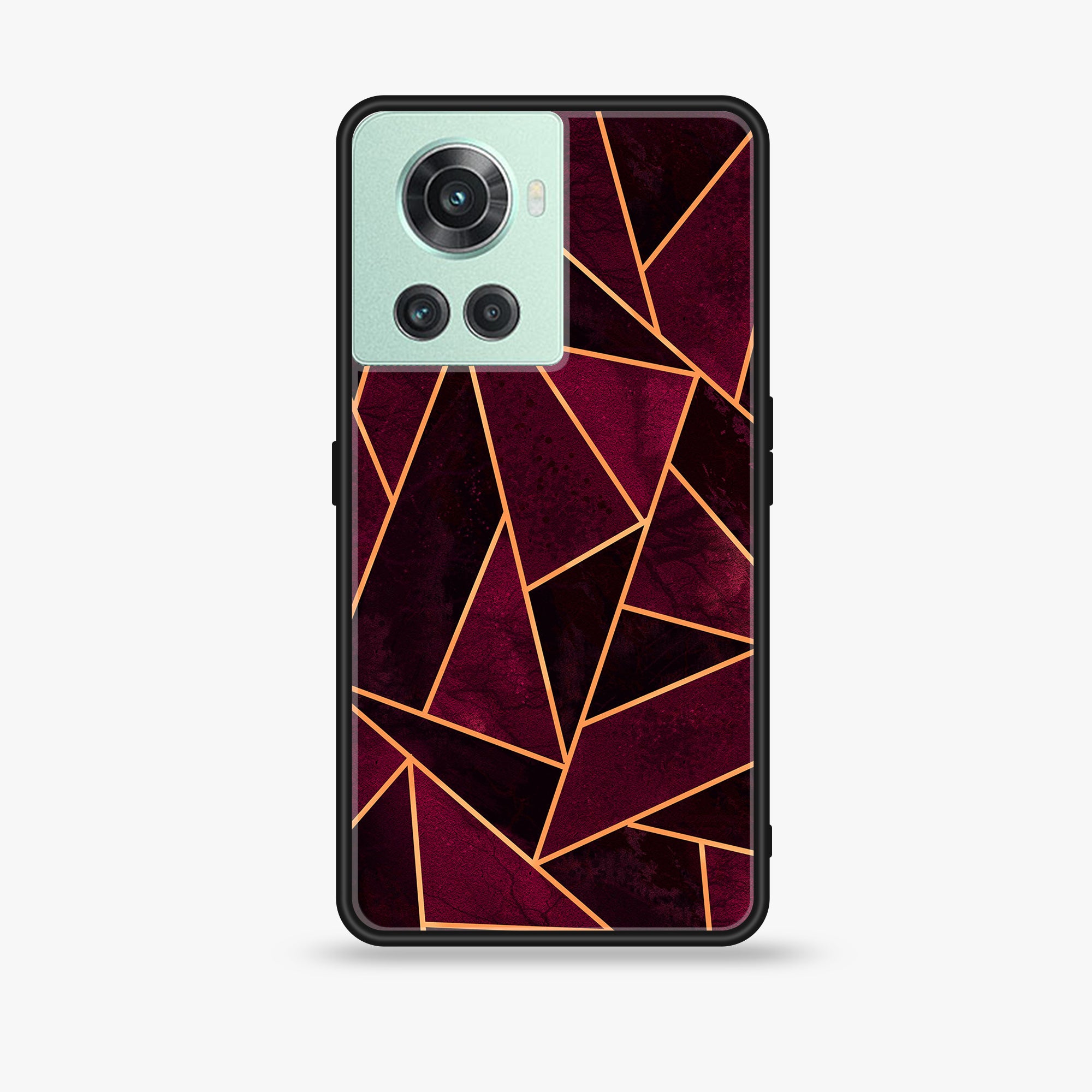 OnePlus 10R Geometric Marble Series Premium Printed Glass soft Bumper shock Proof Case