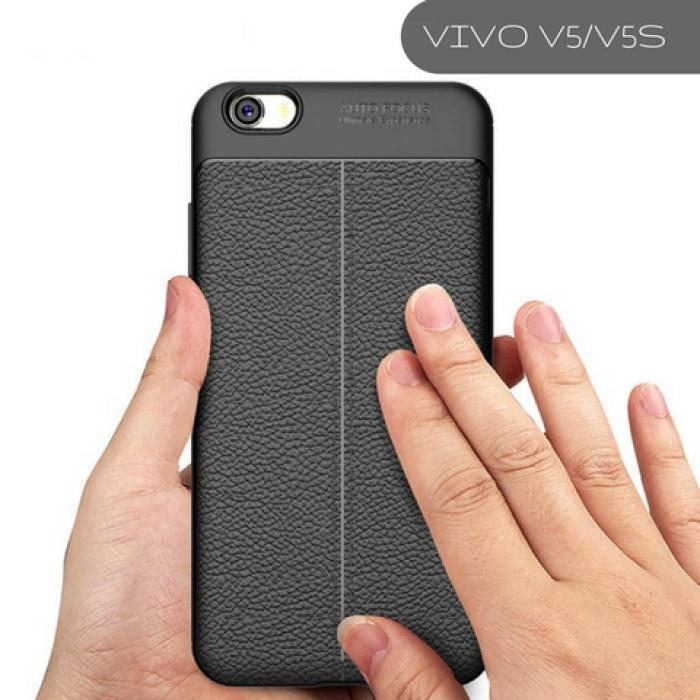 Vivo Leather Carbon Protective Tpu Soft Case V5/v5S