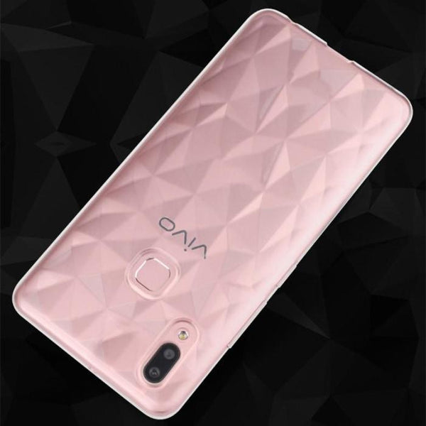 Vivo V9 3D Diamond Series Hybrid Transparent Case.
