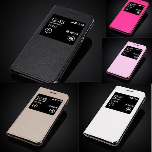 Window View Leather Flip Case For Samsung Note Edge/note4 Edge/n9150