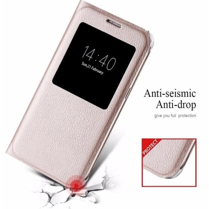 Window View Leather Flip Case For Samsung Note Edge/note4 Edge/n9150